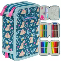Ilustracja produktu AstraBag Piórnik Trzykomorowy z Wyposażeniem AC31 Candy Bunny 503026002