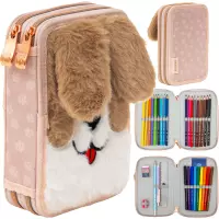 Ilustracja produktu AstraBag Piórnik AC21 Dwukomorowy z Wyposażeniem Fluffy Puppy 503026024