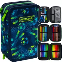 Ilustracja produktu AstraBag Piórnik Trzykomorowy z Wyposażeniem AC31 Football 503026034