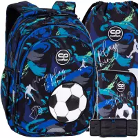Ilustracja produktu CoolPack Zestaw Szkolny Football Navy 3el. Plecak Jerry F029967 + Worek F159967 + Piórnik F076967