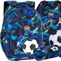 Ilustracja produktu CoolPack Zestaw Szkolny Football Navy 3el. Plecak Prime Pro F162967 + Worek F159967 + Piórnik F062967