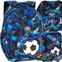 Ilustracja produktu CoolPack Zestaw Szkolny Football Navy 3el. Plecak Prime Pro F162967 + Worek F159967 + Piórnik F067967