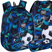 Ilustracja produktu CoolPack Zestaw Szkolny Football Navy 3el. Plecak Fast F163967 + Worek F159967 + Piórnik F062967