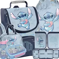 Ilustracja produktu Paso Zestaw Szkolny 6el.Stitch Blue Tornister DS26UU-525 + Piórnik DS26UU-P001BW + Worek DS26UU-712 + Torba DS26UU-074