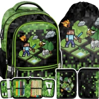 Ilustracja Paso Zestaw Szkolny 3el. Pixel Plecak PP23XL-260 + Piórnik PP23XL-P001 + Worek PP23XL-712