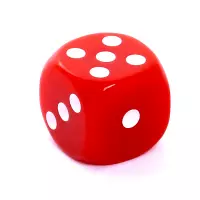 Ilustracja produktu Kość REBEL matowa 6 Ścian - 16 mm - Oczka - Czerwona