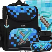 Ilustracja produktu Starpak Zestaw Szkolny 3el. Pixel Blue Tornister 552620 + Worek 552613 + Piórnik 552636