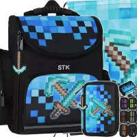 Ilustracja produktu Starpak Zestaw Szkolny 3el. Pixel Blue Tornister 552620 + Worek 552613 + Piórnik 552628