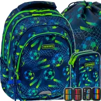 Ilustracja produktu AstraBag Zestaw Szkolny Football 3el. Plecak AB300 502026022 + Worek 507026011 + Piórnik 503026033