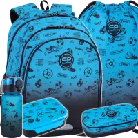 Ilustracja CoolPack Zestaw Szkolny Football 2T Blue 5el. Plecak Jerry F029008 + Worek F159008 + Piórnik F062008 + Z17008 + Z18008
