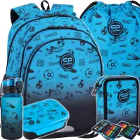 Ilustracja CoolPack Zestaw Szkolny Football 2T Blue 5el. Plecak Jerry F029008 + Worek F159008 + Piórnik F066008 + Z17008 + Z18008