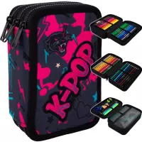 Ilustracja CoolPack Jumper 3 Piórnik Trzykomorowy Z Wyposażeniem K-Pop Dark F067036