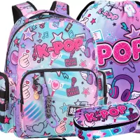 Ilustracja produktu CoolPack Zestaw Szkolny K-Pop Rainbow 3el. Plecak Caro F167037 + Worek F070037 + Piórnik F062037