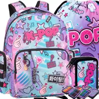 Ilustracja produktu CoolPack Zestaw Szkolny K-Pop Rainbow 3el. Plecak Caro F167037 + Worek F070037 + Piórnik F067037