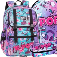 Ilustracja produktu CoolPack Zestaw Szkolny K-Pop Rainbow 3el. Plecak Rumi F166037 + Worek F070037 + Piórnik F062037