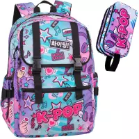 Ilustracja produktu CoolPack Zestaw Szkolny K-Pop Rainbow 2el. Plecak Rumi F166037 + Piórnik F060037