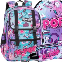 Ilustracja produktu CoolPack Zestaw Szkolny K-Pop Rainbow 3el. Plecak Rumi F166037 + Worek F070037 + Piórnik F060037