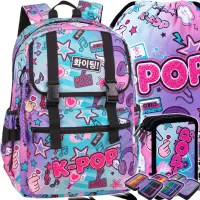 Ilustracja produktu CoolPack Zestaw Szkolny K-Pop Rainbow 3el. Plecak Rumi F166037 + Worek F070037 + Piórnik F067037