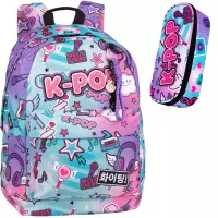 Ilustracja produktu CoolPack Zestaw Szkolny K-Pop Rainbow 2el. Plecak Cross F026037 + Piórnik F062037