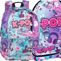Ilustracja produktu CoolPack Zestaw Szkolny K-Pop Rainbow 3el. Plecak Cross F026037 + Worek F070037 + Piórnik F062037