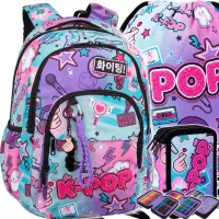 Ilustracja CoolPack Zestaw Szkolny K-Pop Rainbow 3el. Plecak Basic Plus F003037 + Worek F070037 + Piórnik F067037