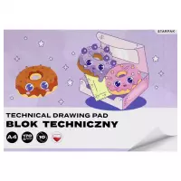 Ilustracja produktu Starpak Blok Techniczny A4 Biały Kawaii 1szt 592248