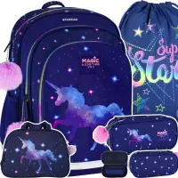 Ilustracja produktu Zestaw Starpak 4el. Plecak Szkolny Galaxy Unicorn 2 529943 + Worek F159960 + Piórnik 531576 + Torba 531582