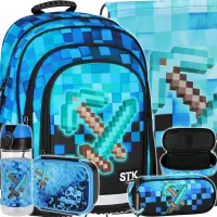 Ilustracja produktu Starpak Zestaw 5el. Pixel Blue Plecak 552609 + Worek 552613 + Piórnik 552636 + 558659 + 558652 558655