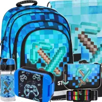 Ilustracja produktu Starpak Zestaw 5el. Pixel Blue Plecak 552609 + Worek 552613 + Piórnik 552623 + 558659 + 558652 558655