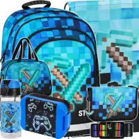 Ilustracja produktu Starpak Zestaw 6el. Pixel Blue Plecak 552609 + Worek 552613 + Piórnik 552623 + Torba 552616 + 558659 + 558652 558655
