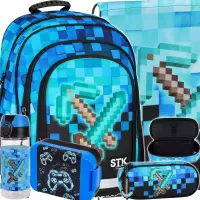 Ilustracja produktu Starpak Zestaw 5el. Pixel Blue Plecak 552609 + Worek 552613 + Piórnik 552636 + 558659 + 558652 558655