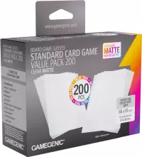 Ilustracja produktu Gamegenic: Board Game Sleeves - Standard (66x91 mm) - Clear Matte - Koszulki na Karty - Value Pack, 200 sztuk
