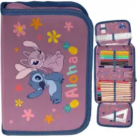 Ilustracja produktu Paso Piórnik Dwuklapkowy z Wyposażeniem Stitch Aloha Różowy DS26VV-P001