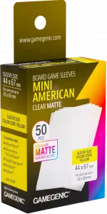 Ilustracja produktu Gamegenic: Board Game Sleeves - Mini American (44x67 mm) - Koszulki na Karty - Clear Matte - 50 sztuk
