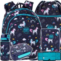 Ilustracja produktu CoolPack Zestaw 5el. Mrs Unicorn Plecak F029935 + Worek F070935 + Piórnik F076935 + Z17935 + Z18935