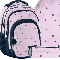 Ilustracja produktu BeUniq Zestaw Szkolny 3el. Ladybug Plecak  BU26BI-2706 + Piórnik BU26BI-003 + Worek BU26BI-712