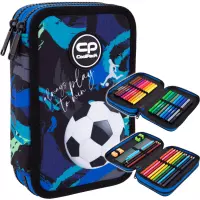 Ilustracja produktu CoolPack Jumper 2 Piórnik Dwukomorowy Z Wyposażeniem Football Navy F066967