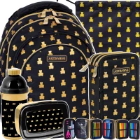 Ilustracja AstraBag Zestaw Szkolny 5el Plecak AB330 Golden Teddy 502024089 + Worek 507024047 + Piórnik 503024053