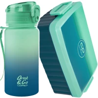 Ilustracja Zestaw CoolPack Brisk Bidon Mini 400ml Gradient Blue Lagoon 56100CP + Śniadaniówka Z07690