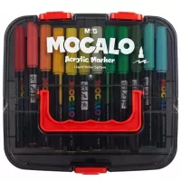 Ilustracja M&G Markery Akrylowe z Końcówką Pędzelkową 24 Kolory Mocalo 794830