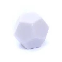 Ilustracja Kość REBEL matowa 12 Ścian - 21 mm - Bez symboli - Biała