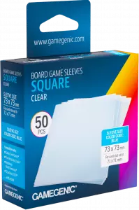 Ilustracja Gamegenic: Board Game Sleeves - Square (73x73 mm) - Koszulki na Karty - Clear - 50 sztuk
