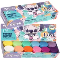 Ilustracja produktu Coolpack Farby Plakatowe Pastelowe 12 Kolorów Stitch Pastel 91972PTR