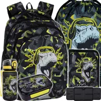 Ilustracja produktu CoolPack Zestaw Szkolny Dinopark 5el. Plecak Jerry F029966 + Worek F159966 + Piórnik F076966 + Z17966 + Z18966