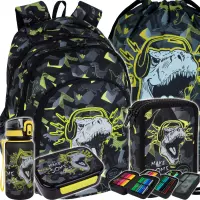 Ilustracja produktu CoolPack Zestaw Szkolny Dinopark 5el. Plecak Prime Pro F162966 + Worek F159966 + Piórnik F067966 + Z17966 + Z18966