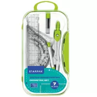 Ilustracja produktu Starpak Zestaw Przyborów Geometryczny 7el. Zielony 560249