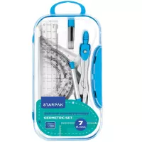 Ilustracja produktu Starpak Zestaw Przyborów Geometryczny 7el. Niebieski 560248