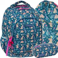 Ilustracja produktu AstraBag Zestaw Szkolny Candy Bunny 3el. Plecak AB300 502026002 + Worek 507026001 + Piórnik 503026003