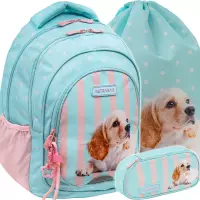 Ilustracja produktu AstraBag Zestaw Szkolny Puppy Line 3el. Plecak AB330 502026046 + Worek 507026015 + Piórnik 503026064