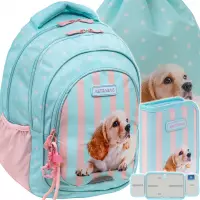 Ilustracja produktu AstraBag Zestaw Szkolny Puppy Line 3el. Plecak AB330 502026046 + Worek 507026015 + Piórnik 503026062